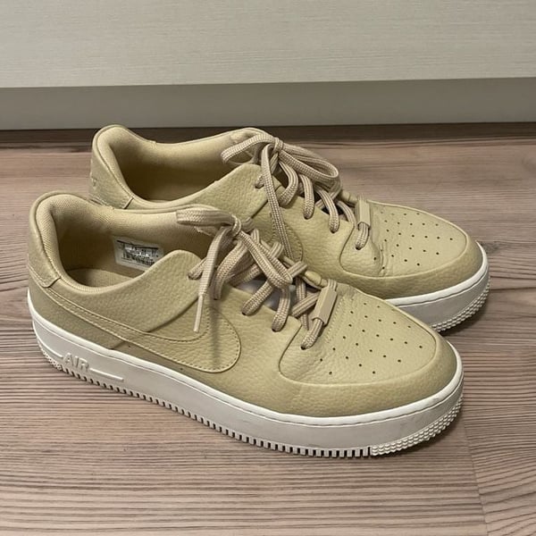 Nike Air Force 1 Sage Low 2 Desert Ore Tan Leather Platform Sneakers Wm Sz 10