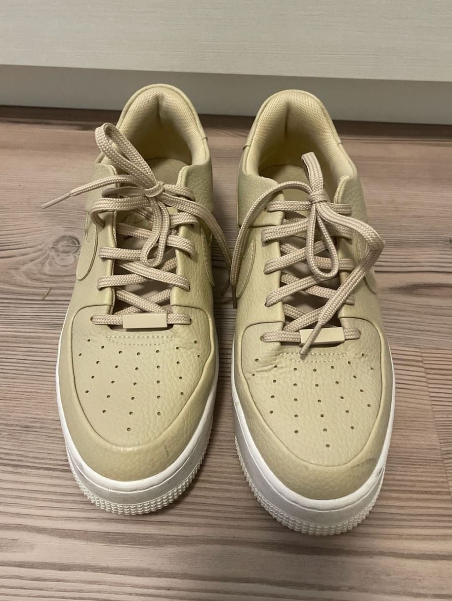 Nike Air Force 1 Sage Low 2 Desert Ore Tan Leather Platform Sneakers Wm Sz 10 3