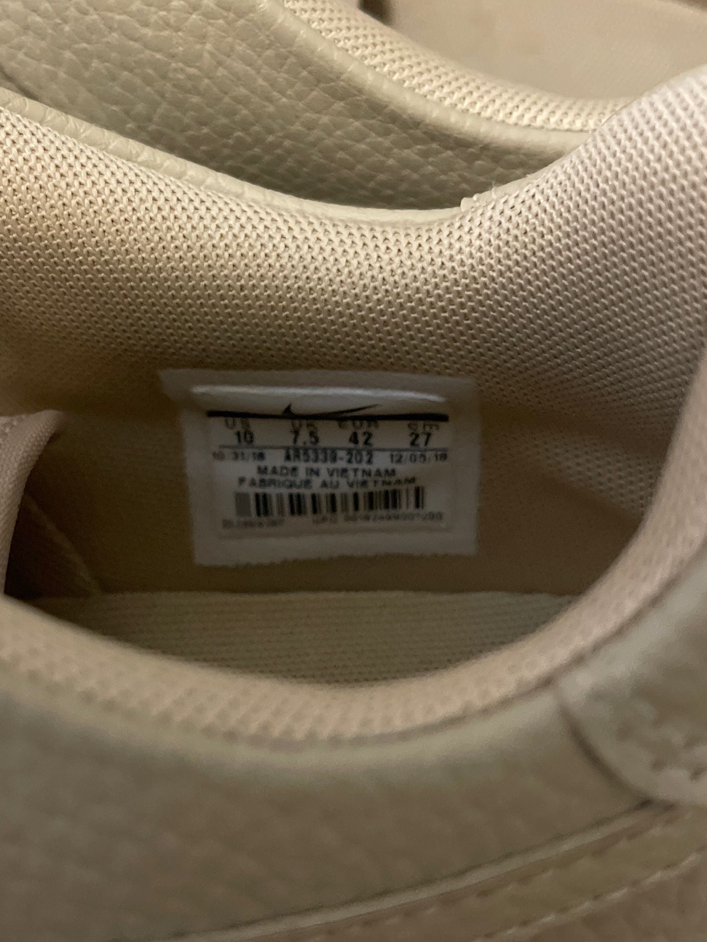 Nike Air Force 1 Sage Low 2 Desert Ore Tan Leather Platform Sneakers Wm Sz 10 8