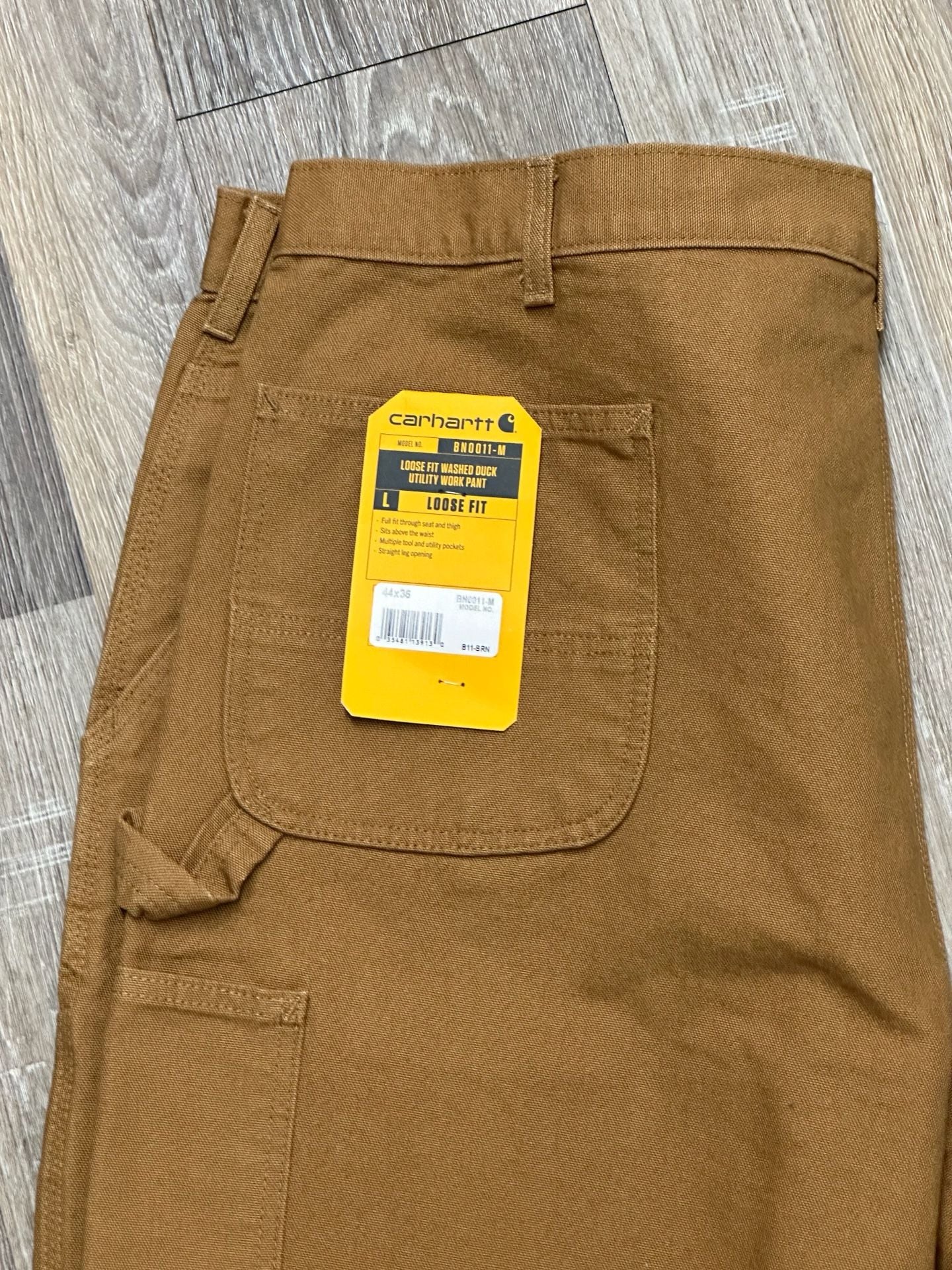 Carhartt BN0011-M B11 Loose Fit Washed Duck Utility Work Pant Brown 44x36 9