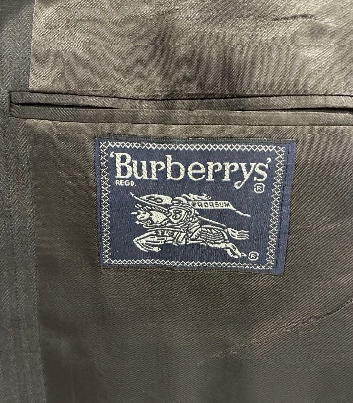 Vintage Burberrys Prorsum 100% Pure Wool Charcoal Pinstripe Suit Jacket 3