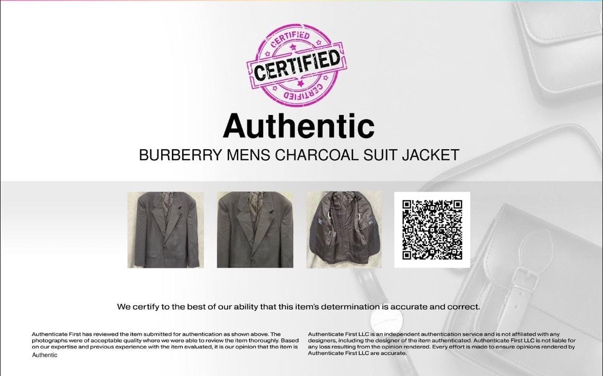 Vintage Burberrys Prorsum 100% Pure Wool Charcoal Pinstripe Suit Jacket 7