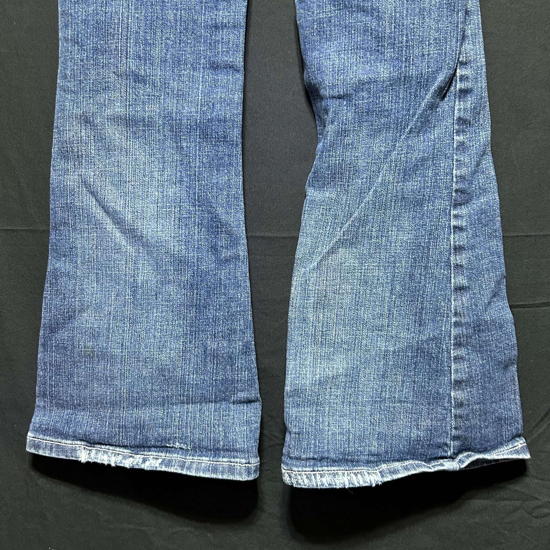 Mudd Girls Size 8 Rhinestone Embellished Flare Leg Blue Jeans Y2K Style 11