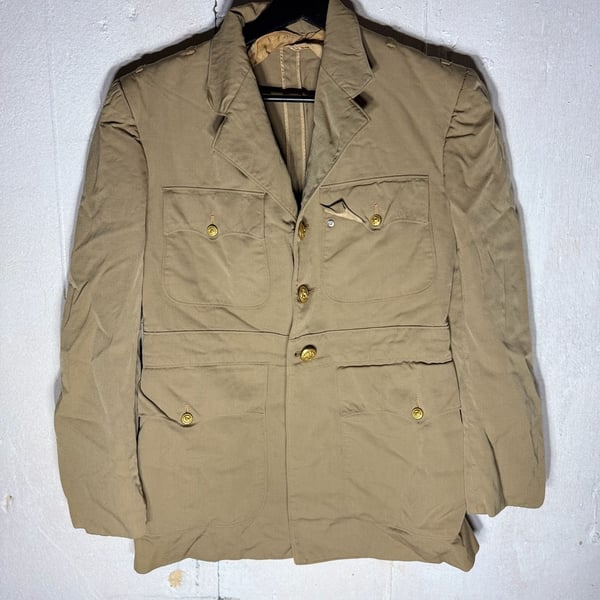 Vintage 1950s WWII/Korean War Era US Navy Officer Khaki Dress Uniform Jacket
