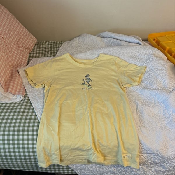 Life is Good Women's Jackie Hiking Short Sleeve Crusher Tee in Butter Yellow