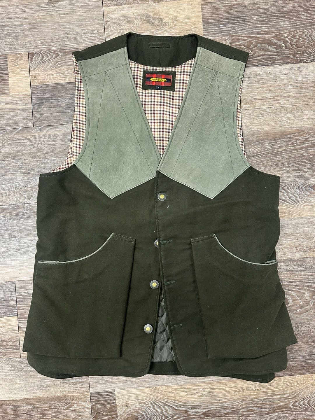 Braeval Artemis Moleskin Hunting Vest Loden Green Mens Size Medium 2