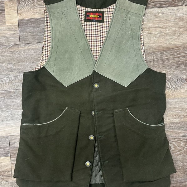Braeval Artemis Moleskin Hunting Vest Loden Green Mens Size Medium