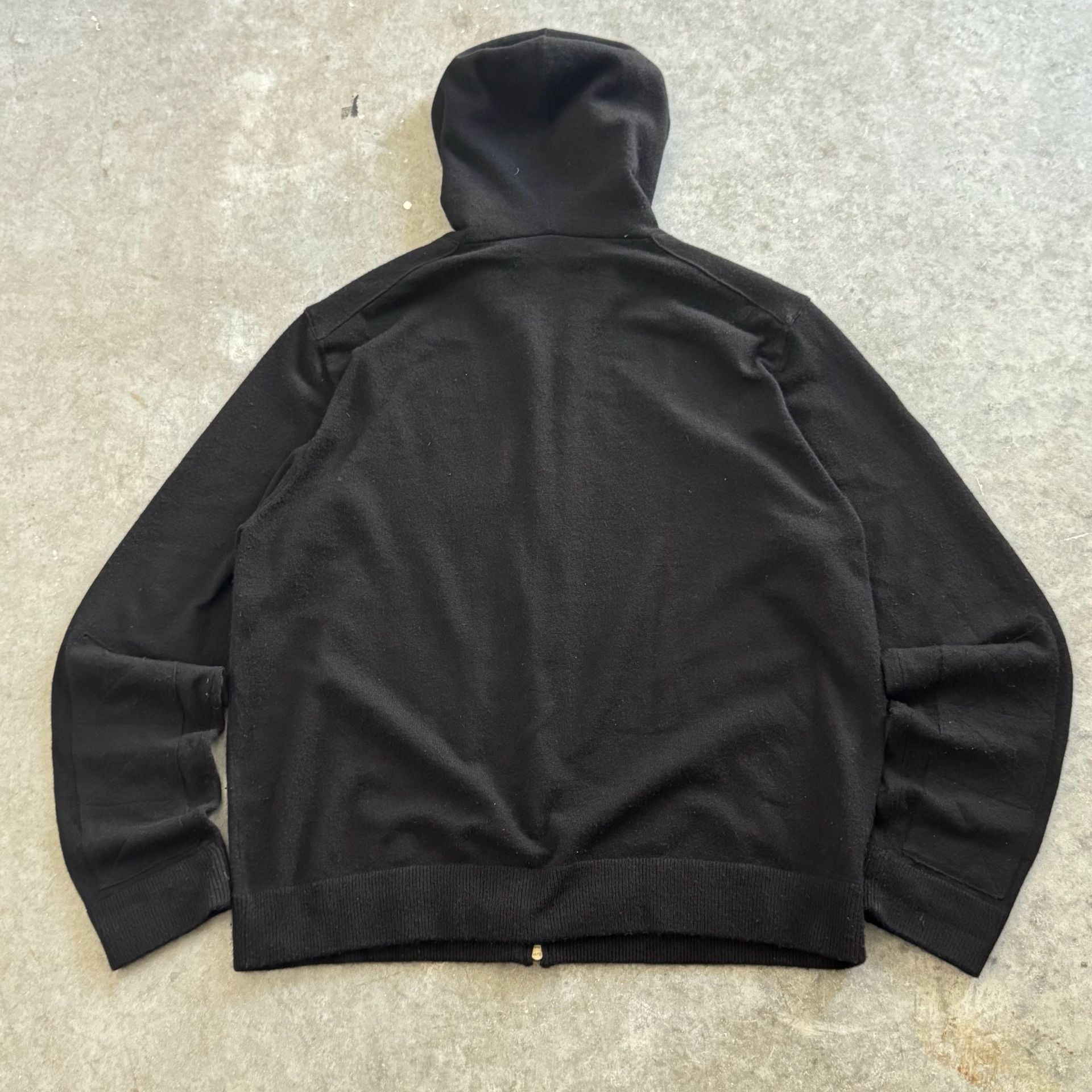 Polo Ralph Lauren Black 100% Cashmere Big Pony Full Zip Hoodie Size XL 6