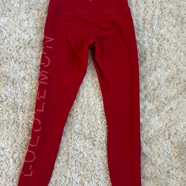 Lululemon Wunder Under High-Rise Tight 25" Lunar New Year Dark Red Logo Leggings