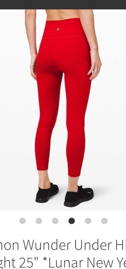 Lululemon Wunder Under High-Rise Tight 25" Lunar New Year Dark Red Logo Leggings 7