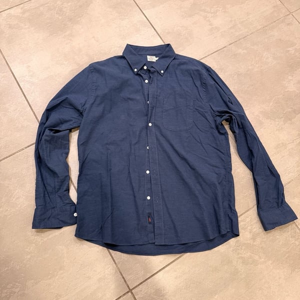 Faherty Movement Shirt in Navy Blue Lyocell Blend - Mens XL