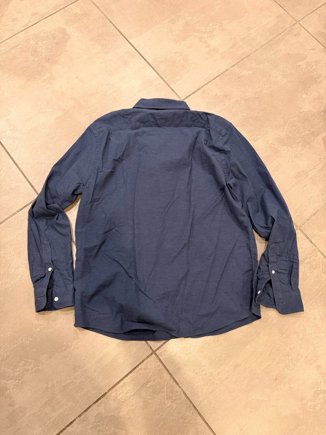 Faherty Movement Shirt in Navy Blue Lyocell Blend - Mens XL 5