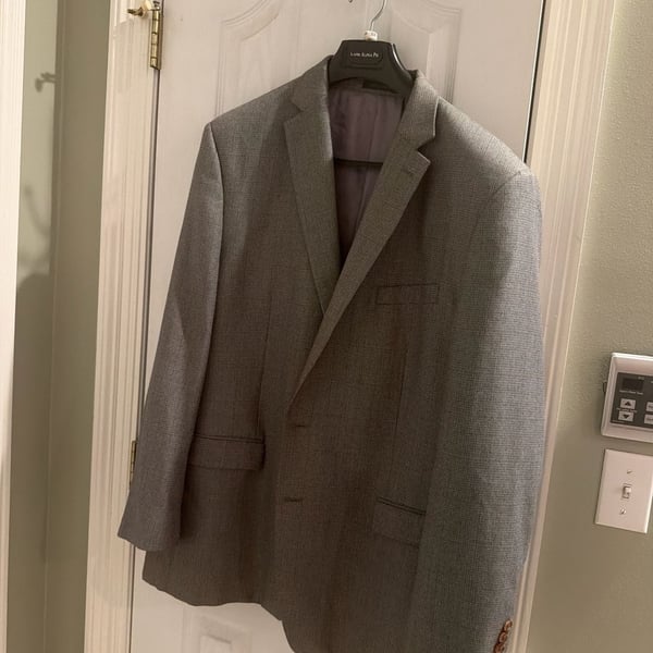 Lauren Ralph Lauren Men's Gray Micro-Hounds-tooth Two-Button Sport Coat Blazer