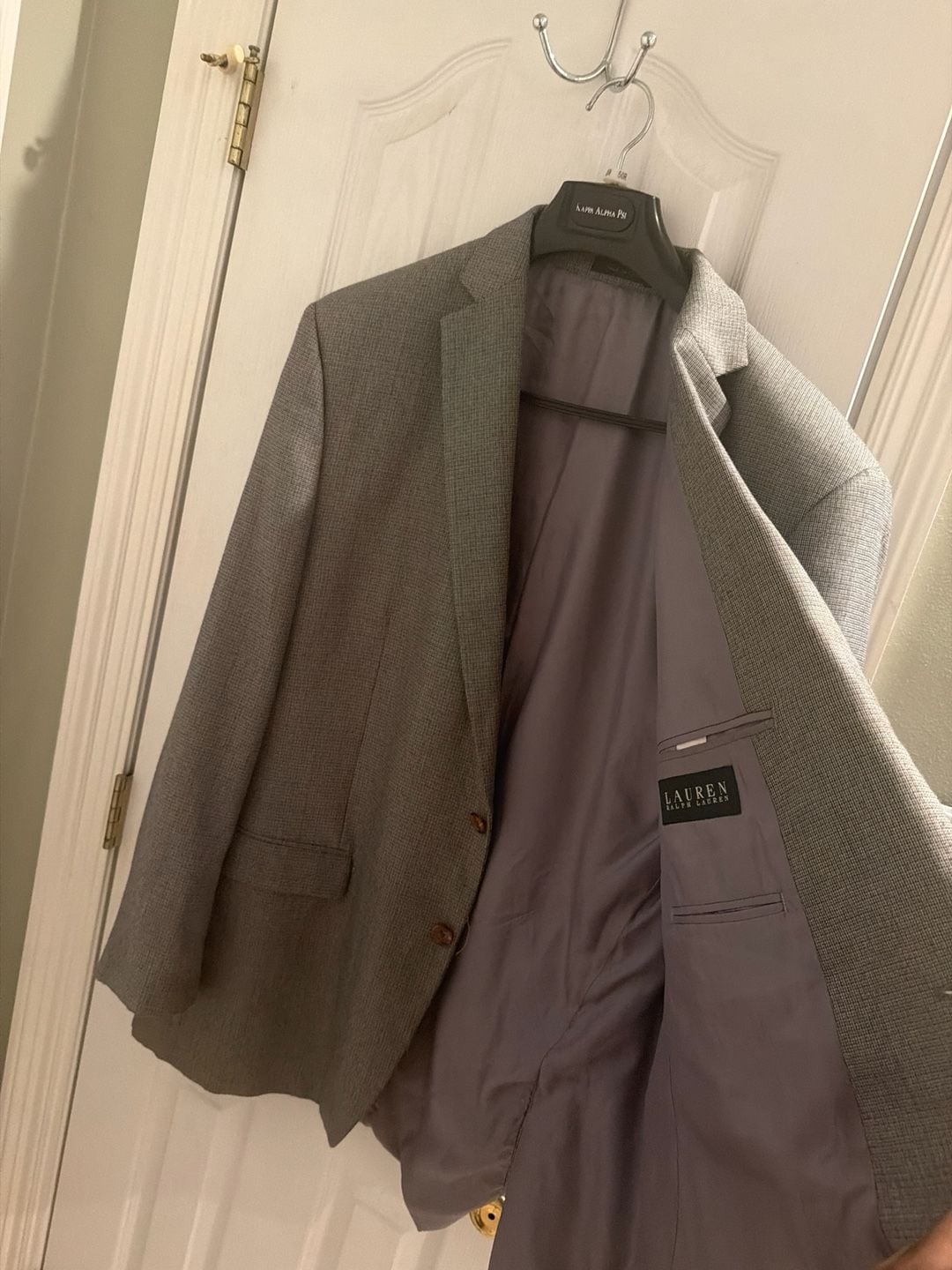 Lauren Ralph Lauren Men's Gray Micro-Hounds-tooth Two-Button Sport Coat Blazer 2
