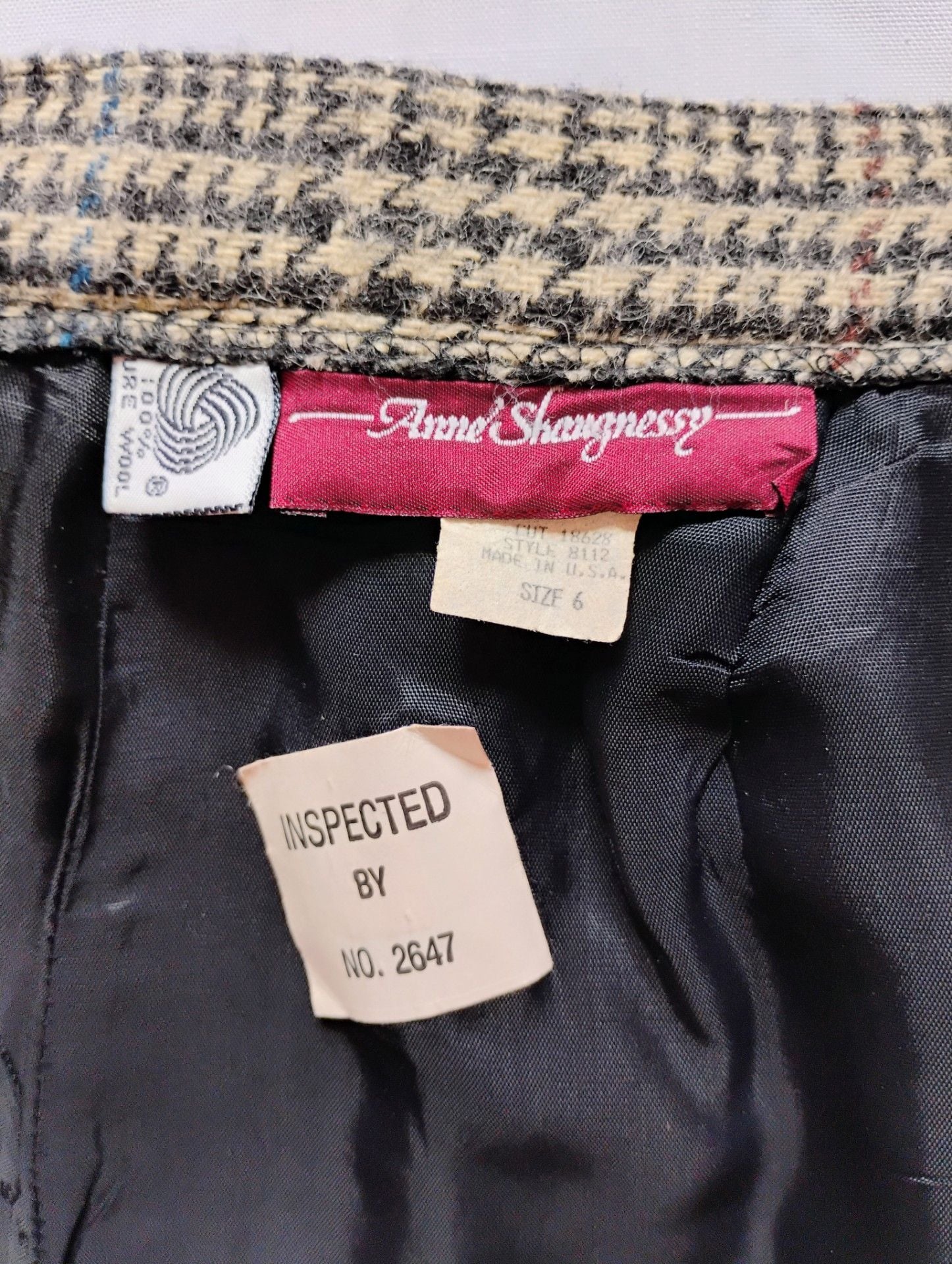 Vintage Anne Shaugnessy Plaid A-Line Skirt | 100% Pure Wool | Size 6 7