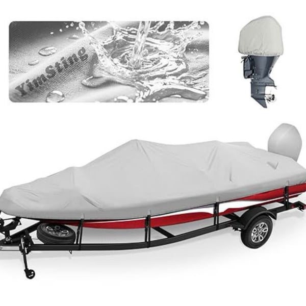 YimSting 600D Marine Grade V-Hull Speedboat Waterproof Bass Boat Cover