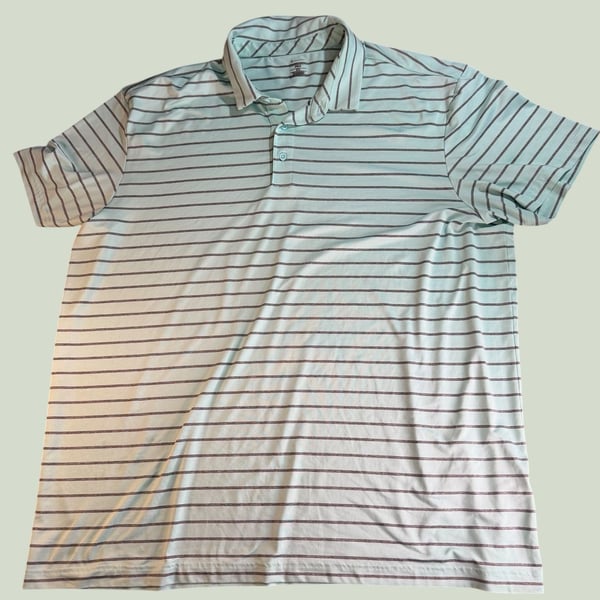 Member's Mark Men's Performance Polo Short Sleeve Striped Golf Shirt XXL