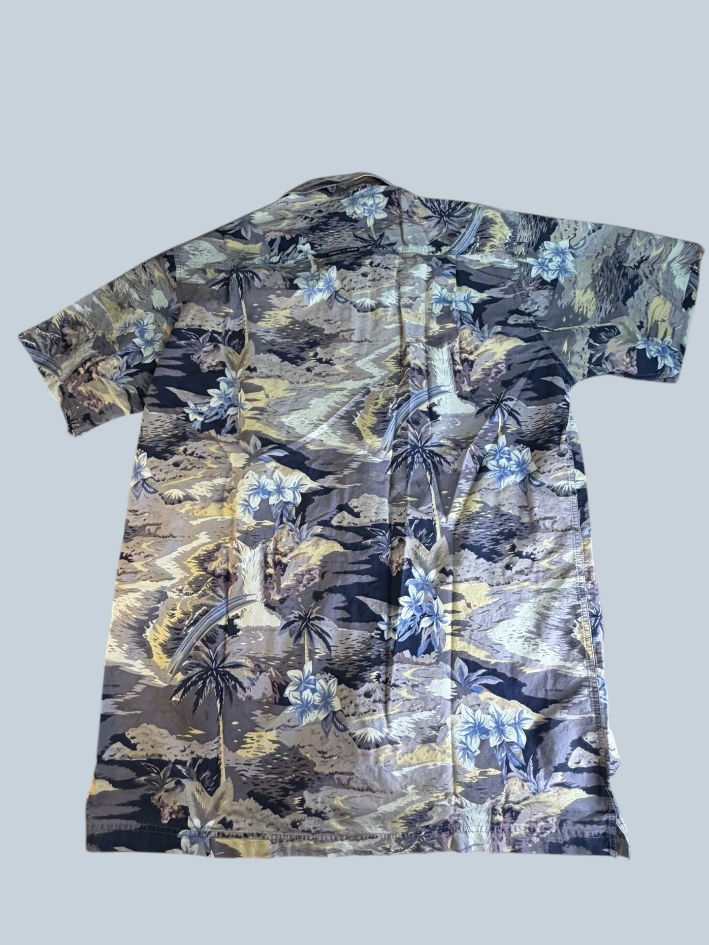Vintage Point Zero Mens Hawaiian Tropical Palm Tree Floral Button Down Shirt XLT 3