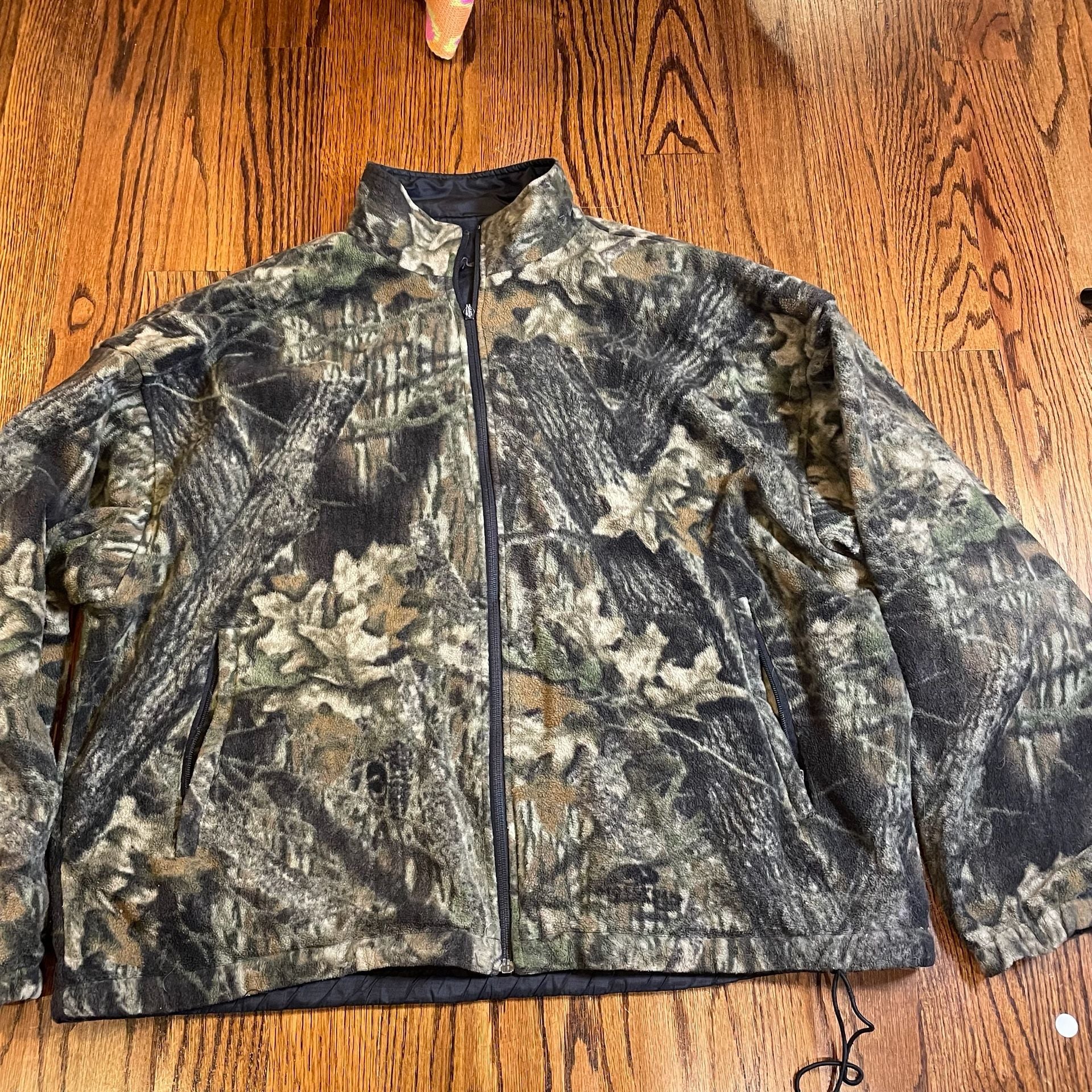 Vintage Duxbak Reversible Mossy Oak Camo Fleece Hunting Jacket Men's XL 2