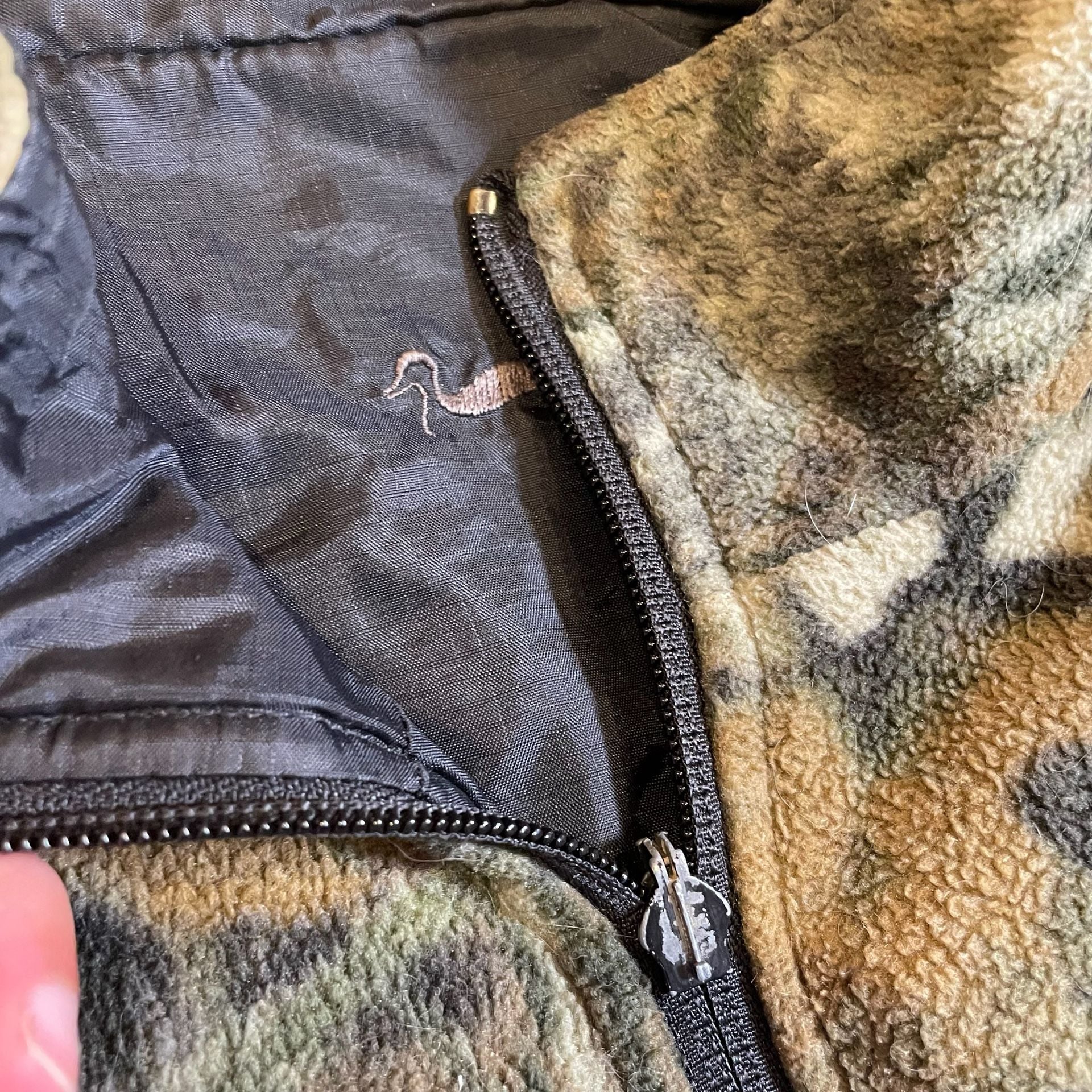 Vintage Duxbak Reversible Mossy Oak Camo Fleece Hunting Jacket Men's XL 12