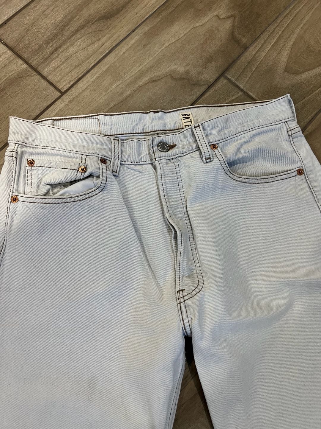 Levi's Authorized Vintage 501 White Wash Button Fly Jeans Made in USA Size 34x32 5