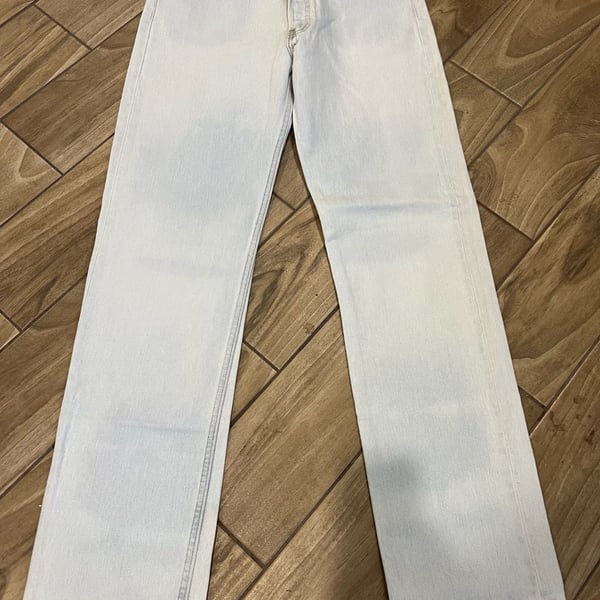Vintage 90s Levi's 501 Made in USA Light Wash Straight Leg Button Fly Jeans 34x34