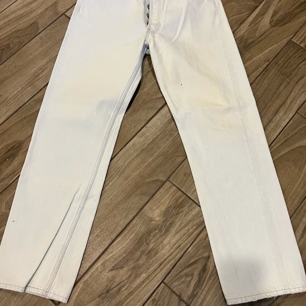 Vintage 1990s Levi's 501 Button Fly White Denim Jeans W34 L30