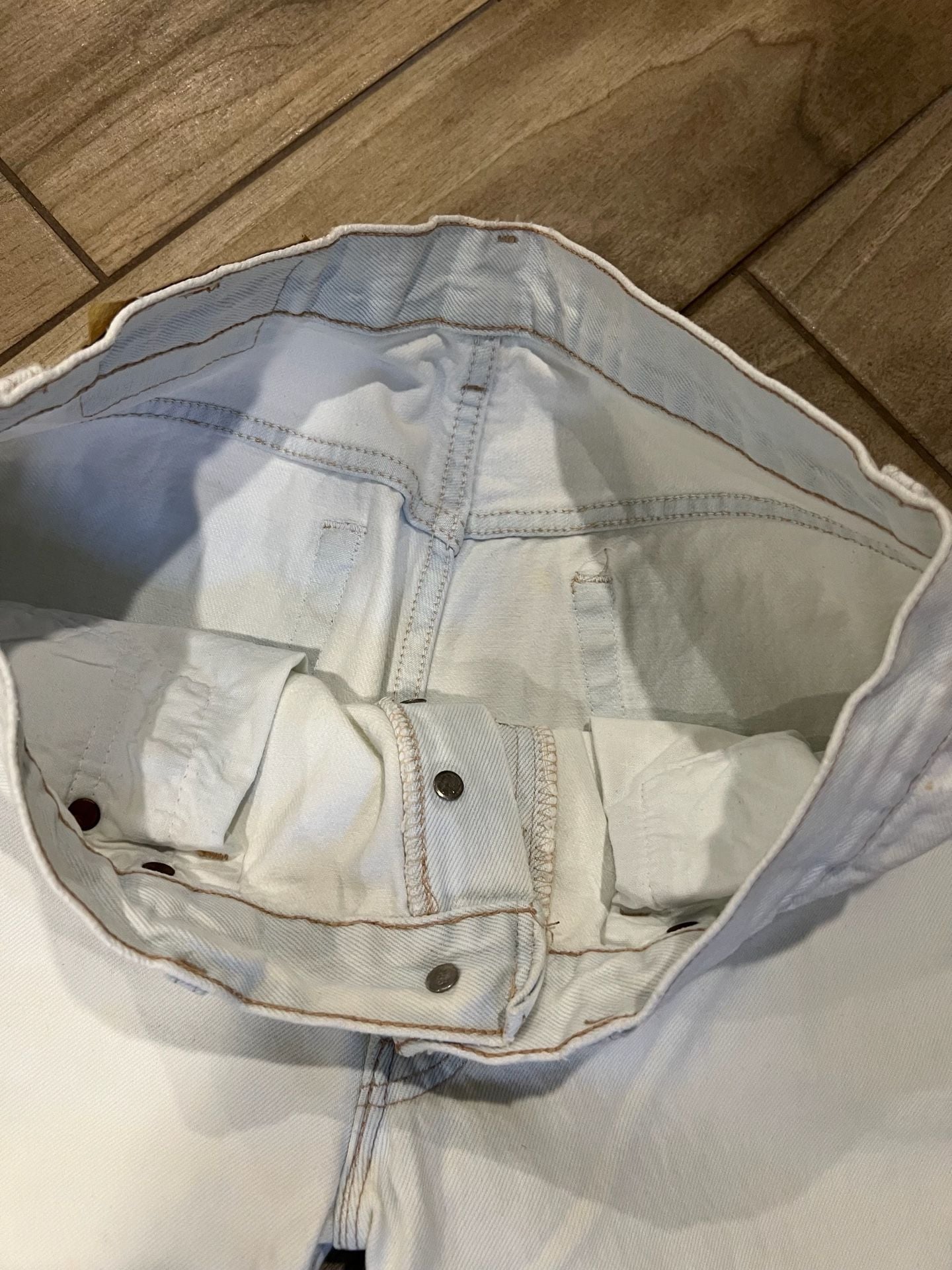 Vintage 1990s Levi's 501 Button Fly White Denim Jeans W34 L30 6