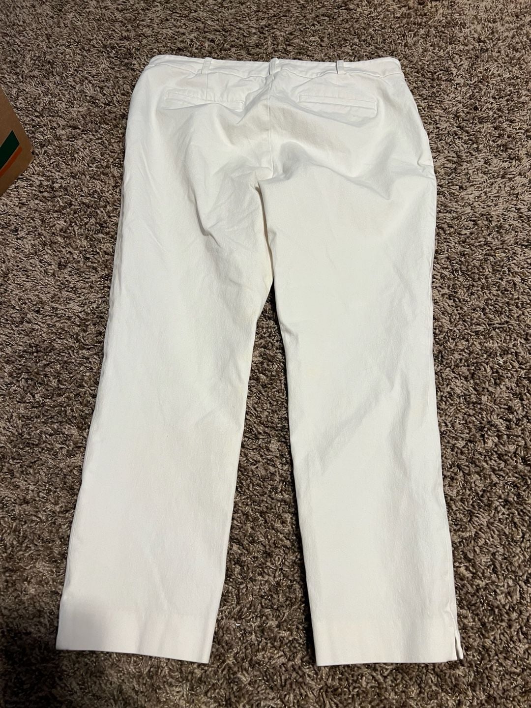 Lauren Ralph Lauren White Mid-Rise Straight Leg Chino Pants with Gold Zip Detail Size 10 6