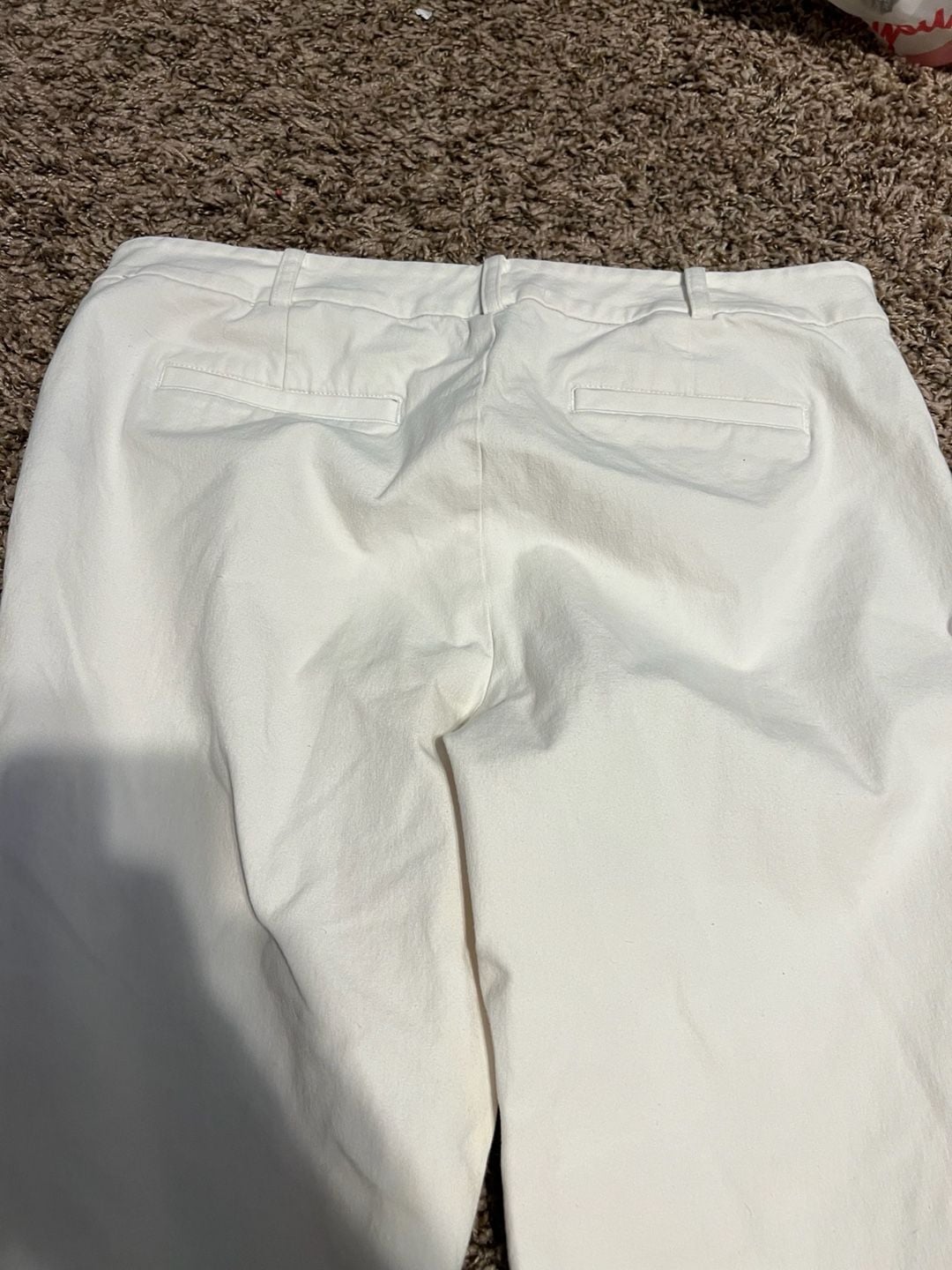 Lauren Ralph Lauren White Mid-Rise Straight Leg Chino Pants with Gold Zip Detail Size 10 7