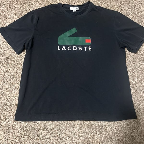 Lacoste Men's Crew Neck Regular Fit Graphic Crocodile Logo Jersey T-Shirt