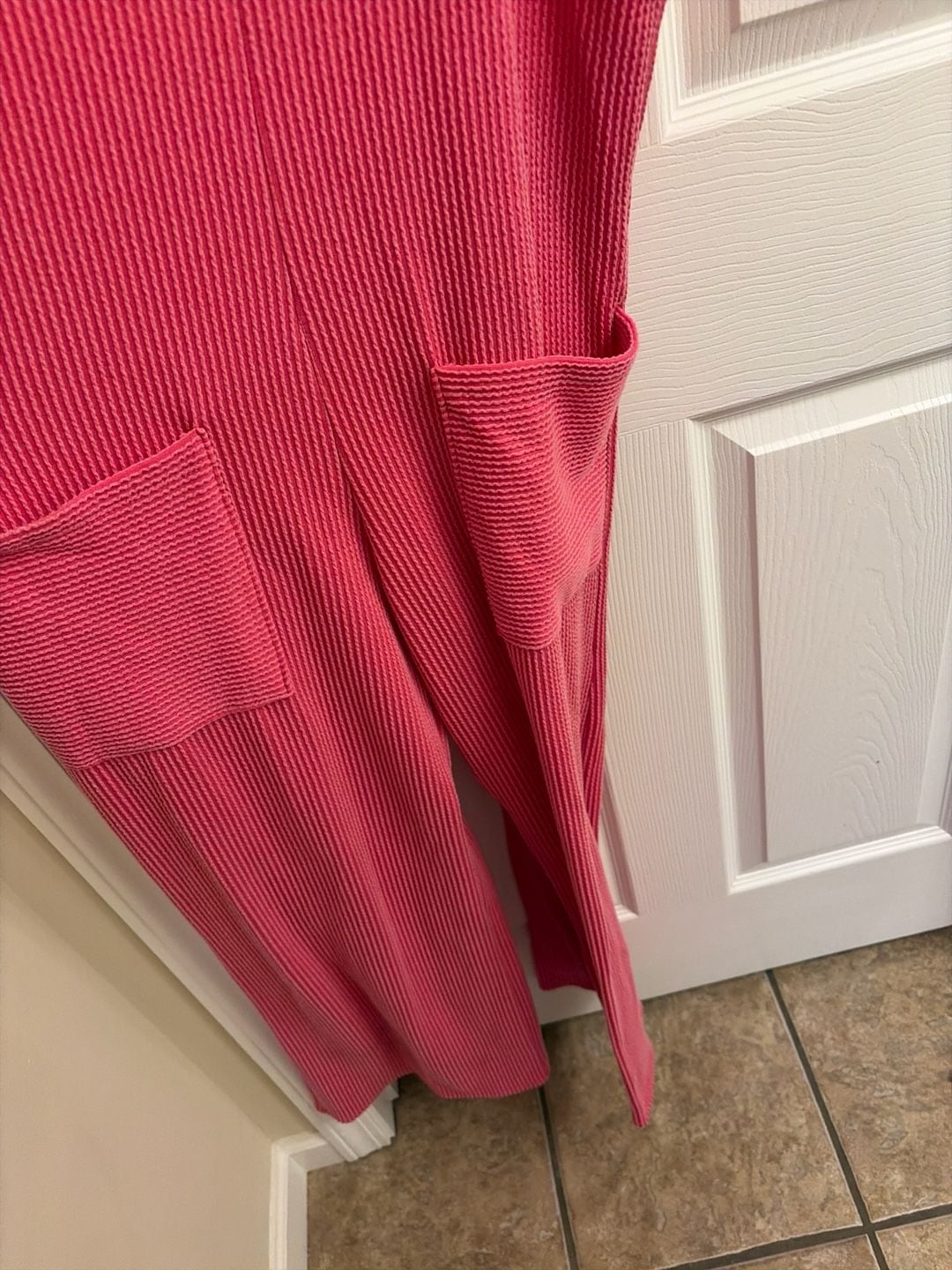 HEIMISH U.S.A Feelin' Fuchsia Ribbed Knit Overalls Jumper 3