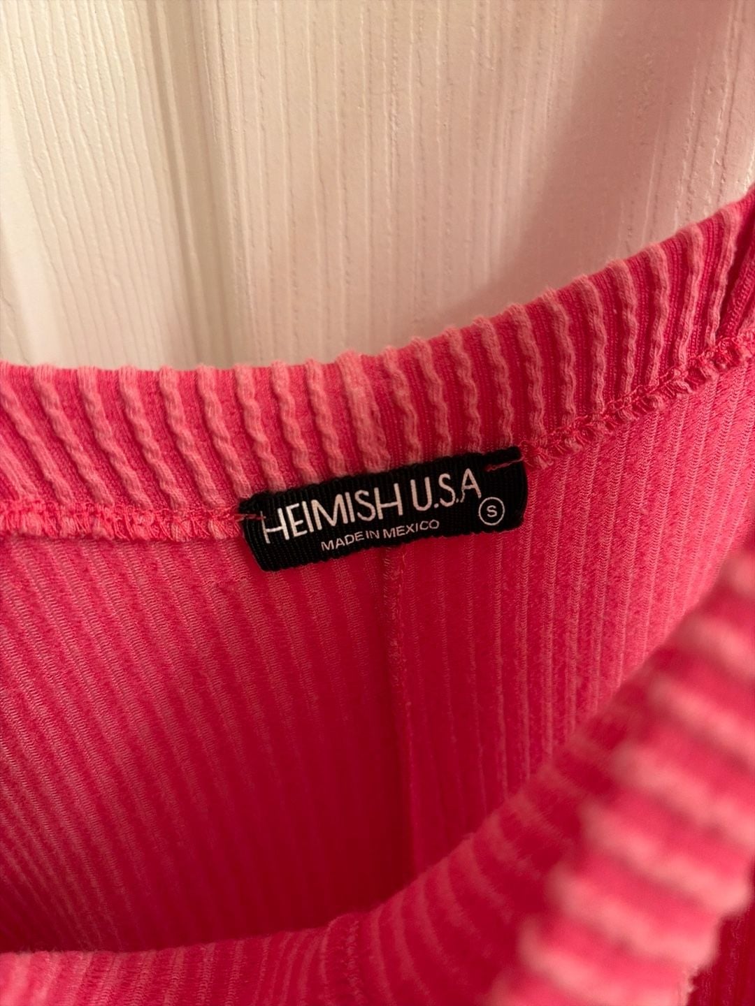 HEIMISH U.S.A Feelin' Fuchsia Ribbed Knit Overalls Jumper 4
