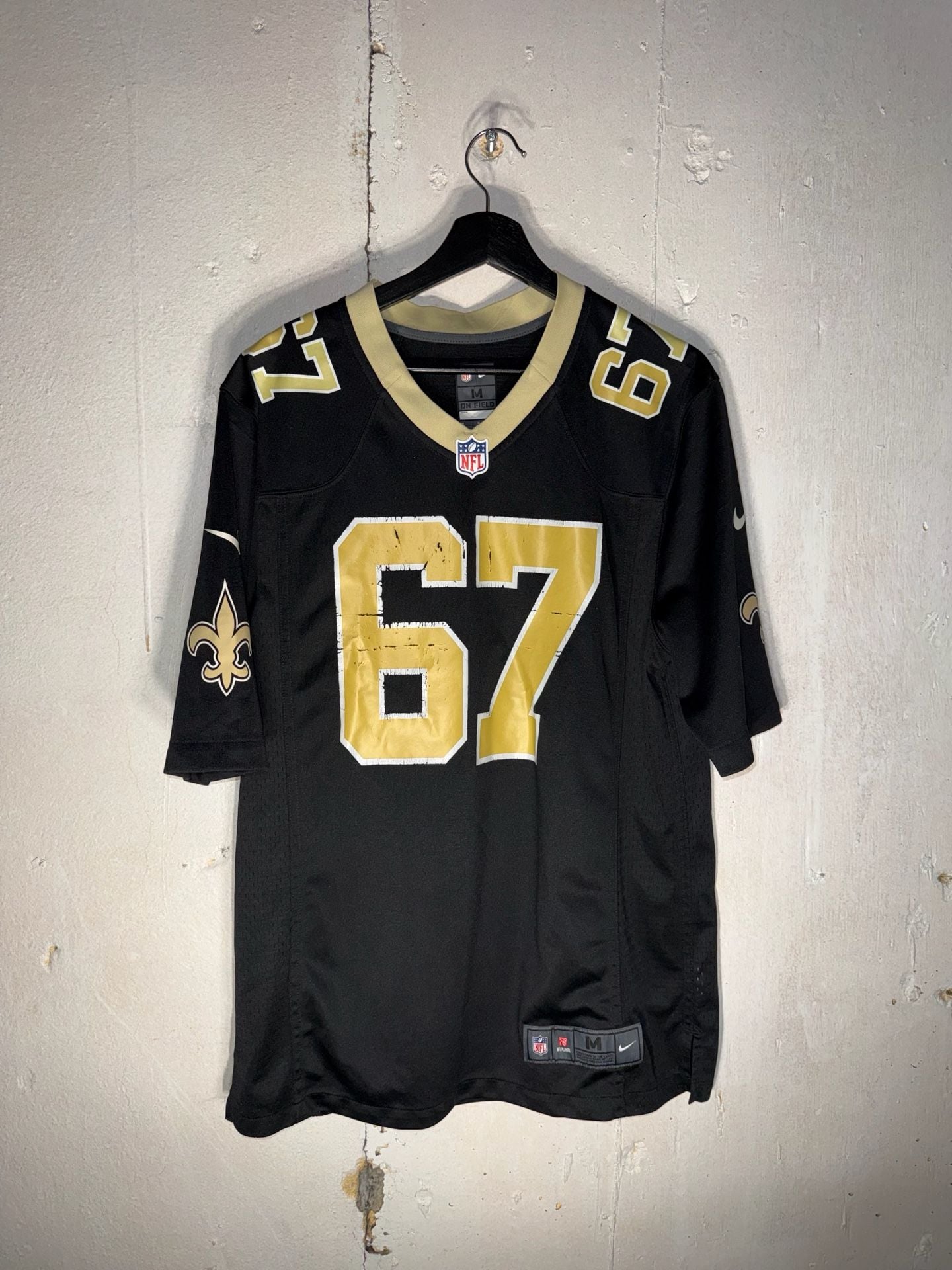 Nike New Orleans Saints NFL On-Field Game Jersey #67 Julian Black Mens Size M 2