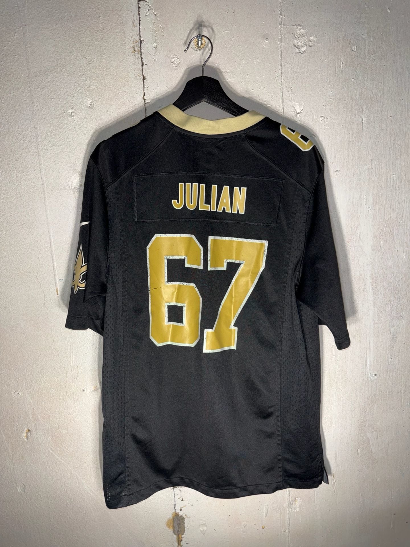 Nike New Orleans Saints NFL On-Field Game Jersey #67 Julian Black Mens Size M 3