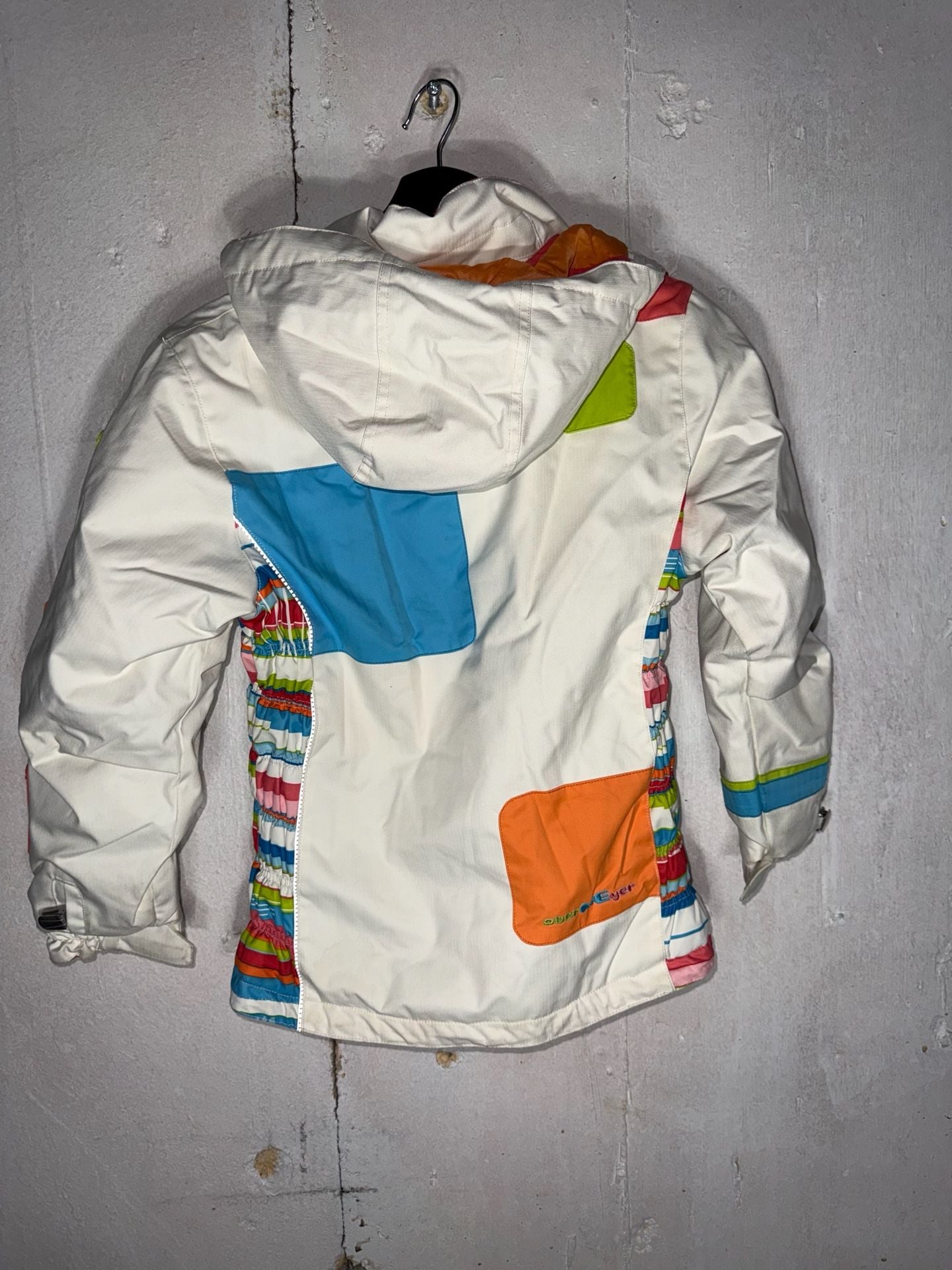 Obermeyer Kids Size 8 White Multi-Color Patchwork I-Grow Ski Jacket 5