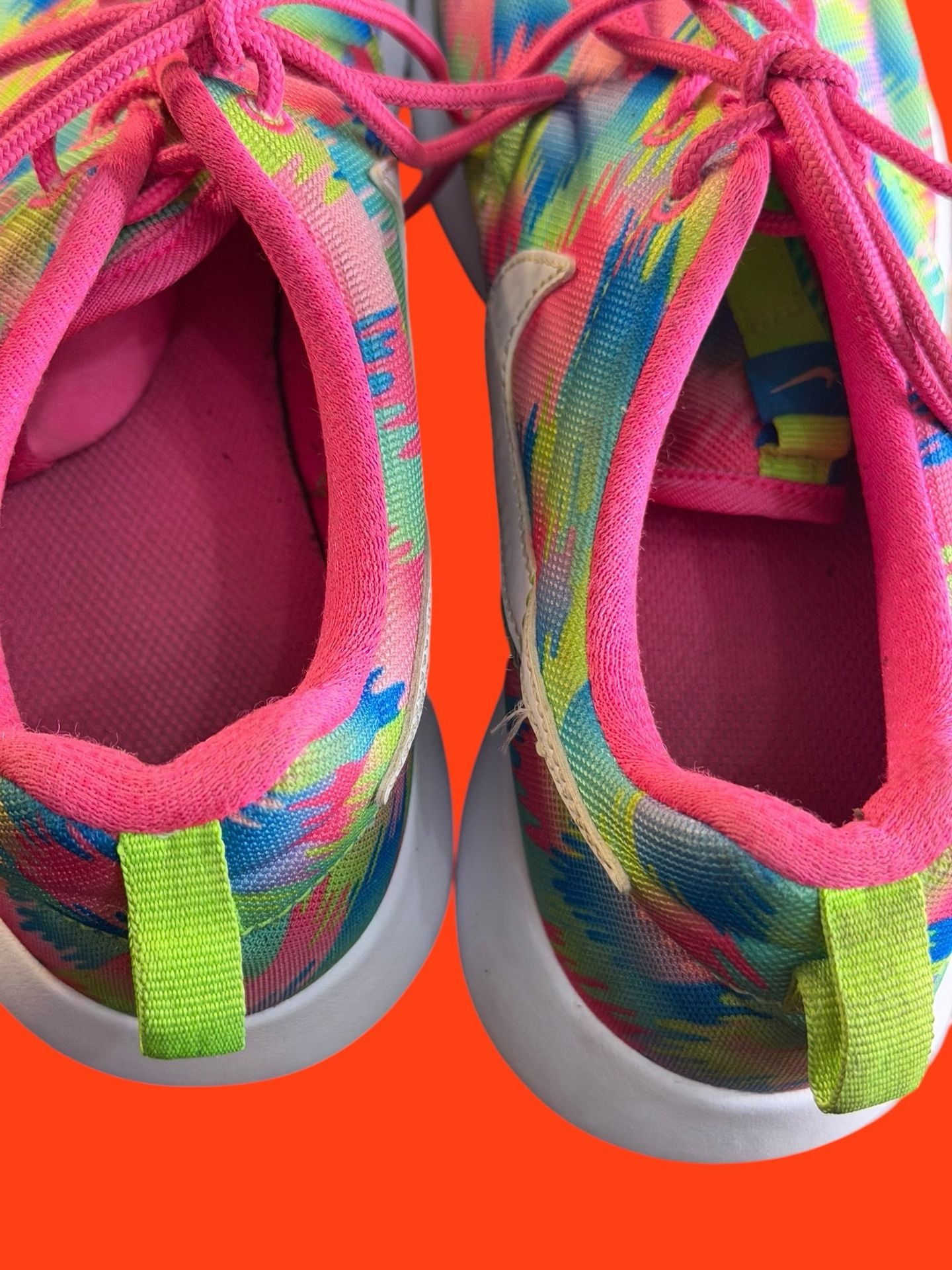 Nike Roshe One Print GS Pink Blast Electric Green Multi-Color 677784-607 7