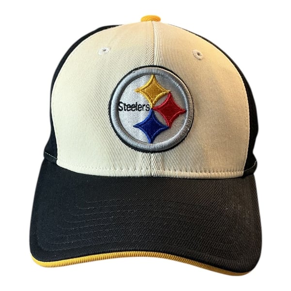 💟Vintage Reebok NFL Pittsburgh Steelers Two-Tone Logo Embroidered Hat OSFA