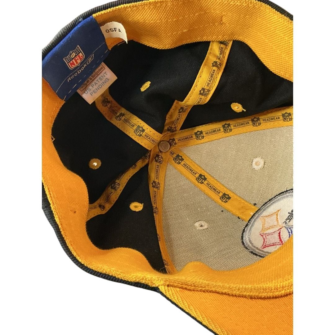 💟Vintage Reebok NFL Pittsburgh Steelers Two-Tone Logo Embroidered Hat OSFA 9