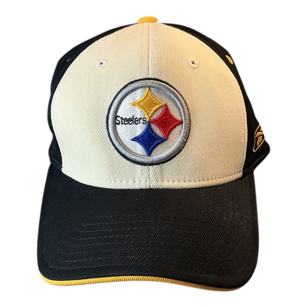 💟Vintage Reebok NFL Pittsburgh Steelers Two-Tone Logo Embroidered Hat OSFA 10