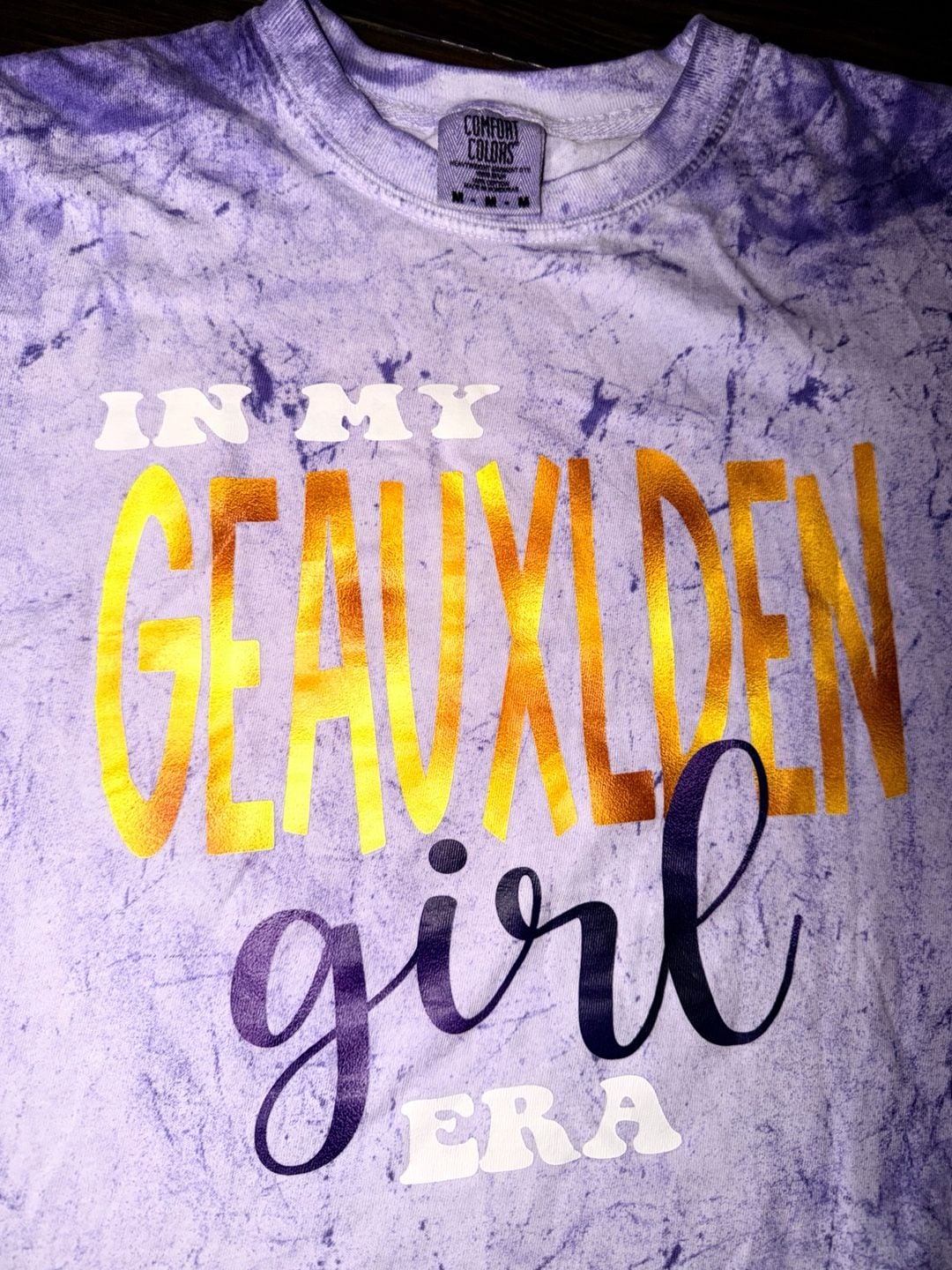 Comfort Colors In My Geauxlden Girl Era Purple Tie Dye Tee 3