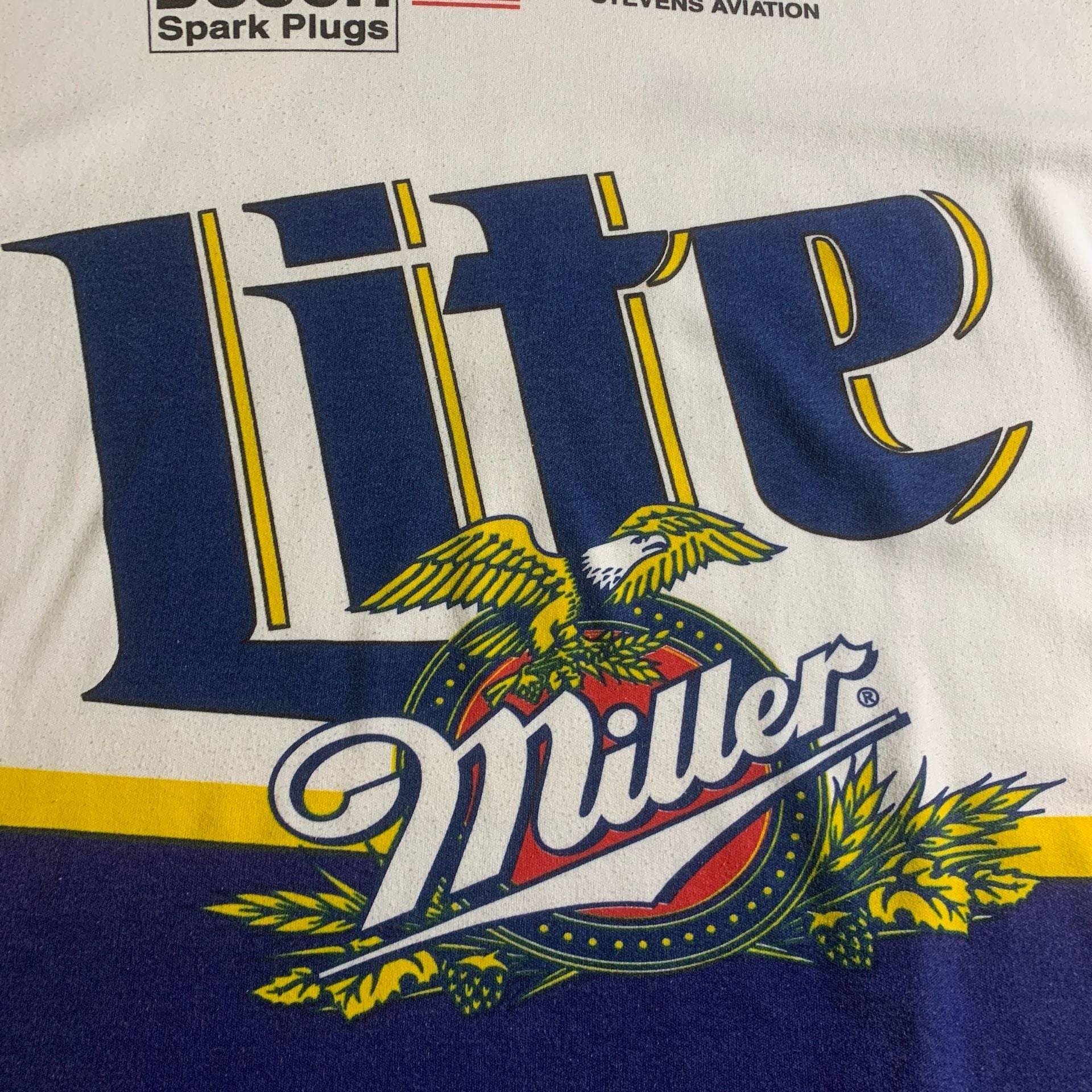 Vintage NASCAR Miller Lite Rusty Wallace Chase Authentics Racing Graphic T-Shirt Large (has stains) OF 3