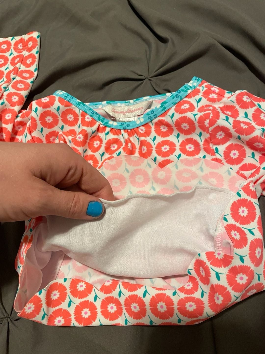 Girls Rash Guard/Swim Top Bright Floral Long Sleeve Swim Top Tommy Bahama 3T 4