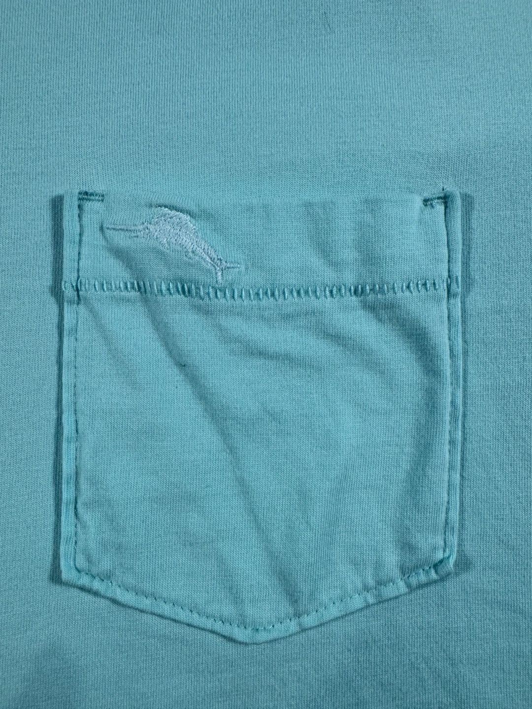 Tommy Bahama RELAX Men's 100% Pima Cotton Short Sleeve Pocket Polo Shirt Light Teal Large 4