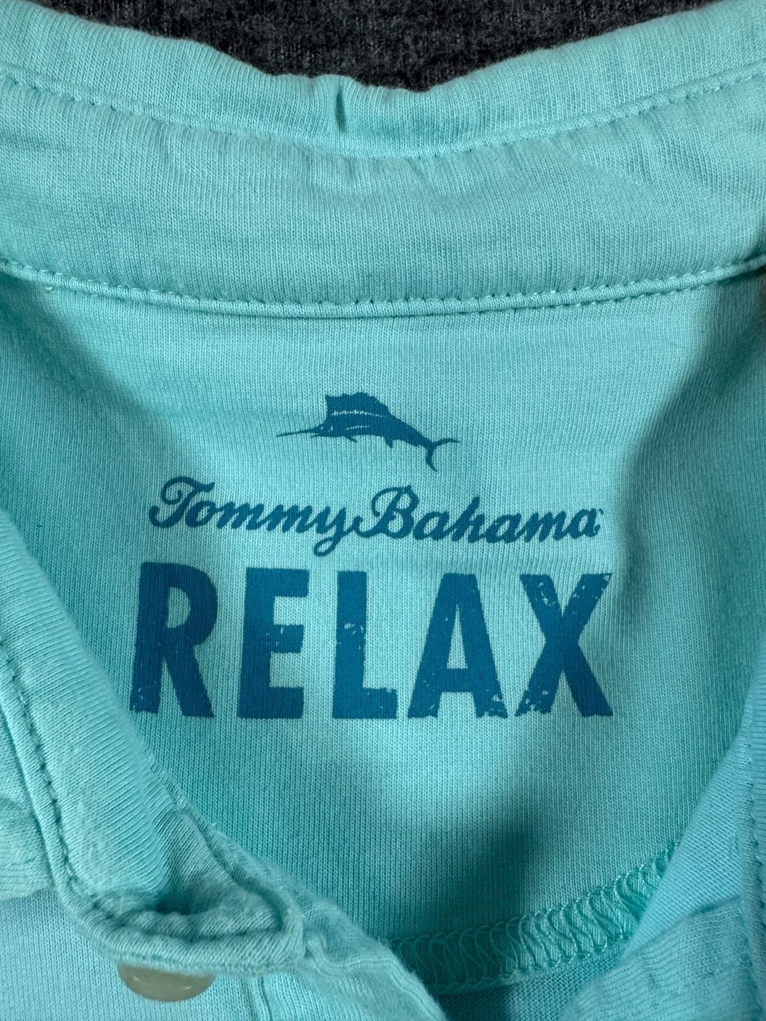 Tommy Bahama RELAX Men's 100% Pima Cotton Short Sleeve Pocket Polo Shirt Light Teal Large 5