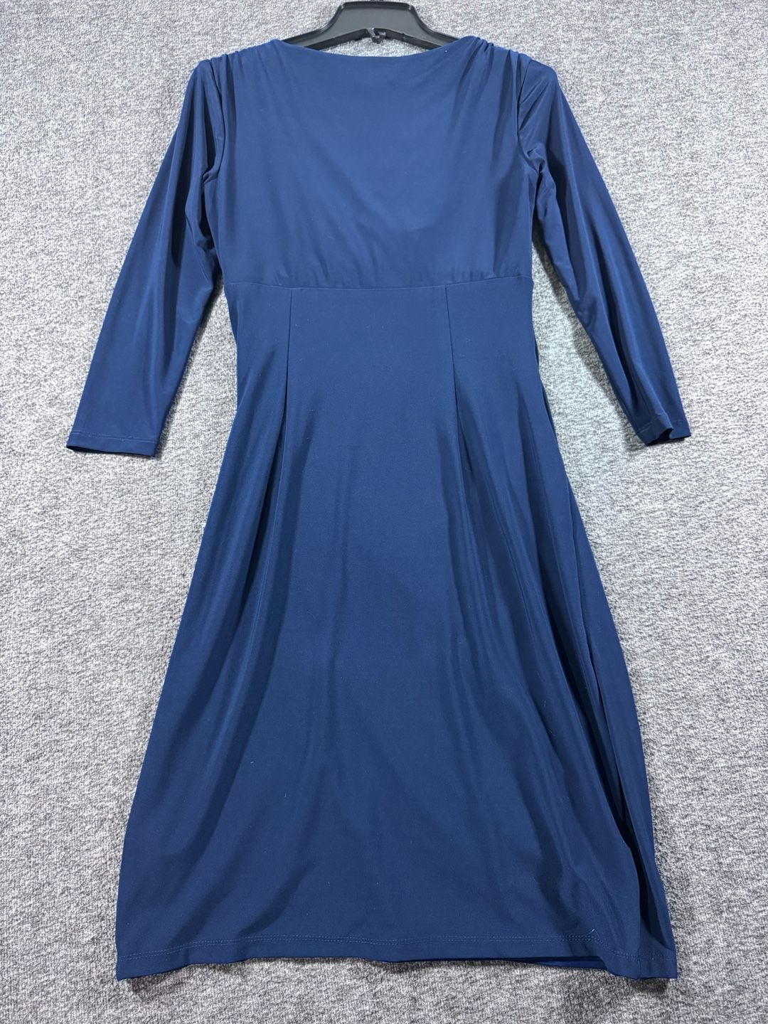 Lauren Ralph Lauren Navy Blue Faux Wrap Ruched Long Sleeve Midi Jersey Dress Size 4 9