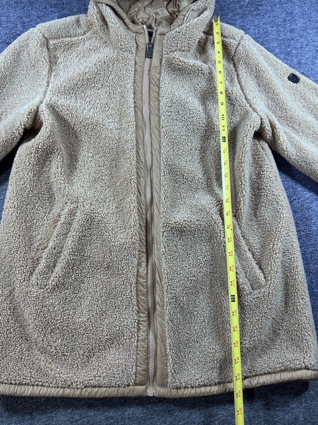 1 Madison Expedition Heritage Collection Sherpa Fleece Hooded Teddy Jacket Tan Size L 8