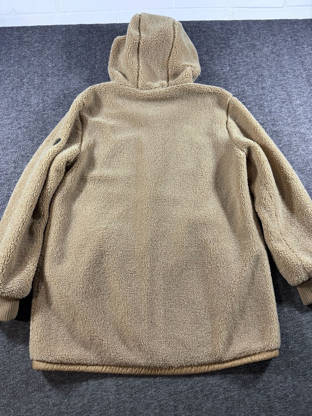 1 Madison Expedition Heritage Collection Sherpa Fleece Hooded Teddy Jacket Tan Size L 10