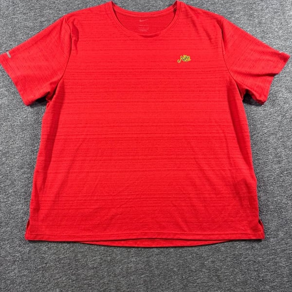 Nike Dri-FIT Miler Running T-Shirt Red Short Sleeve Men's Large