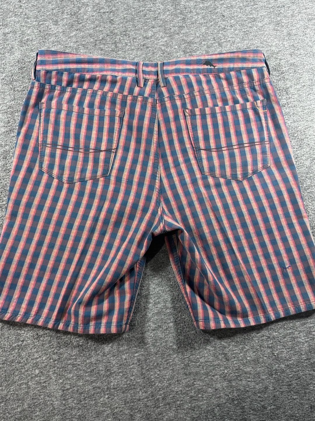 Tommy Bahama Mens Baja Double Weave Reversible Shorts Purple Striped Plaid Size 35 7